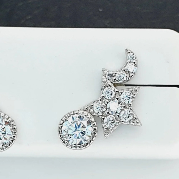 "925 sterling silver luxury CZ earrings for women/girls, Best for gift, RJUS2214 - Picture 2 of 10